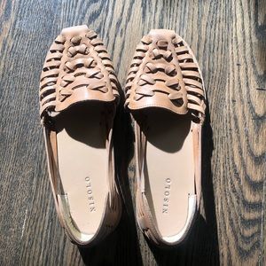 Nisolo huarache sandals, almond color